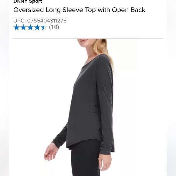 DKNY Sport long sleeve top with open back - Picture 4 of 8